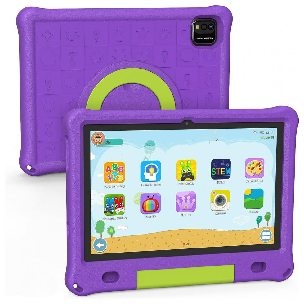 Tablet Infantil 10 Educativo Com Controle De Pais, Wifi E Camera Dupla, 3gb 64gb, Baken, Roxo