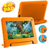 Tablet Infantil Multilaser Nb380 Laranja Kid Pad Capa De Silicone 32gb Para Criança Youtube Netflix