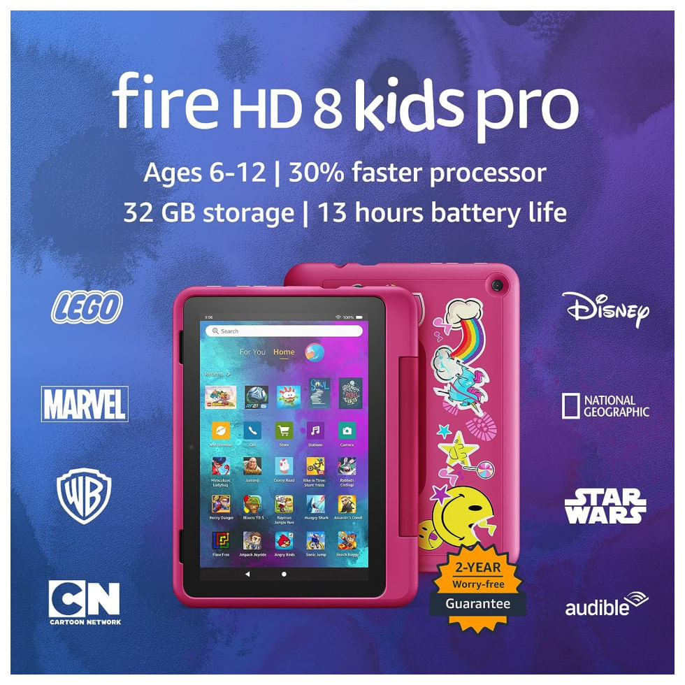 Tablet Infantil 8 Polegadas Hd 32 Gb, Fire, Rosa