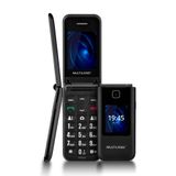 Celular Multilaser Flip Vita Duo Dual Chip  Com Duas Telas + Botão Sos + Rádio Fm + Mp3 + Bluetooth + Câmera  - Preto - P9145