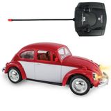 Carrinho De Controle Remoto Fusca Clássico Brinquedo Com Luz Vermelho