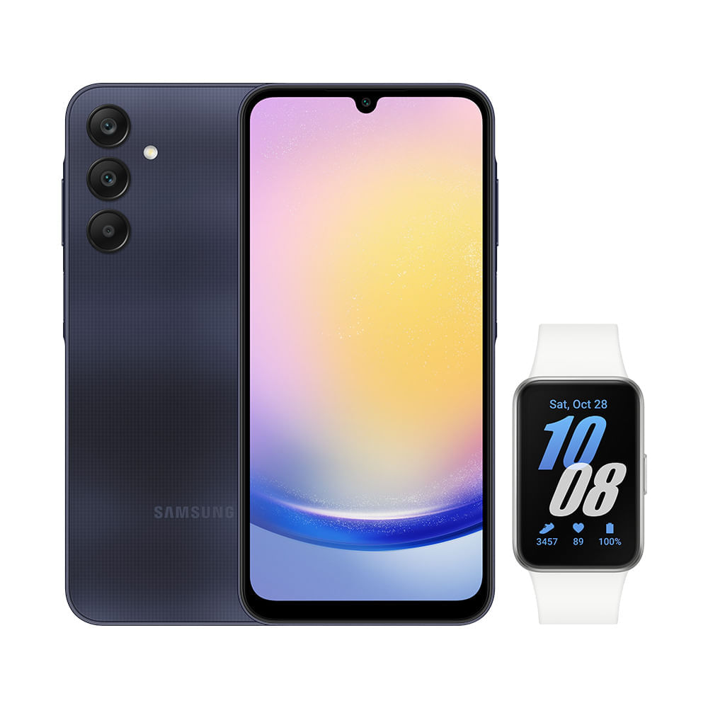 Celular Samsung A25 5G (256GB) - Azul Escuro + Galaxy Fit3 - Prata