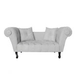 Recamier Sofá Divã Namoradeira Dubai Suede Branco - Fm