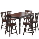 Conjunto Mesa De Jantar 160cm Com 6 Cadeiras Multimóveis Cr50085 Castanho Castanho