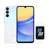 Celular Samsung A15 5G (256GB) - Azul Claro + Galaxy Fit3 - Prata