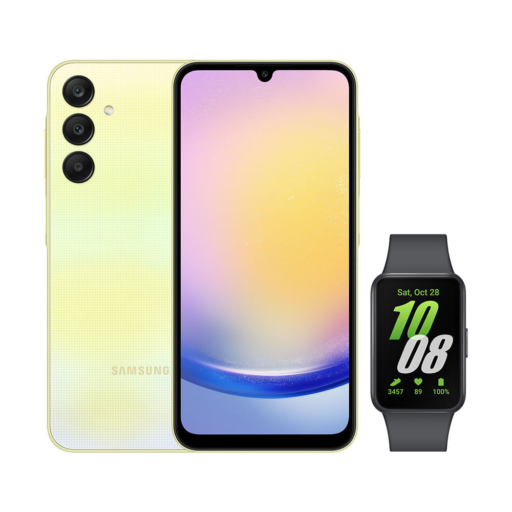 Celular Samsung A25 5G (256GB) - Verde Claro + Galaxy Fit3 - Grafite