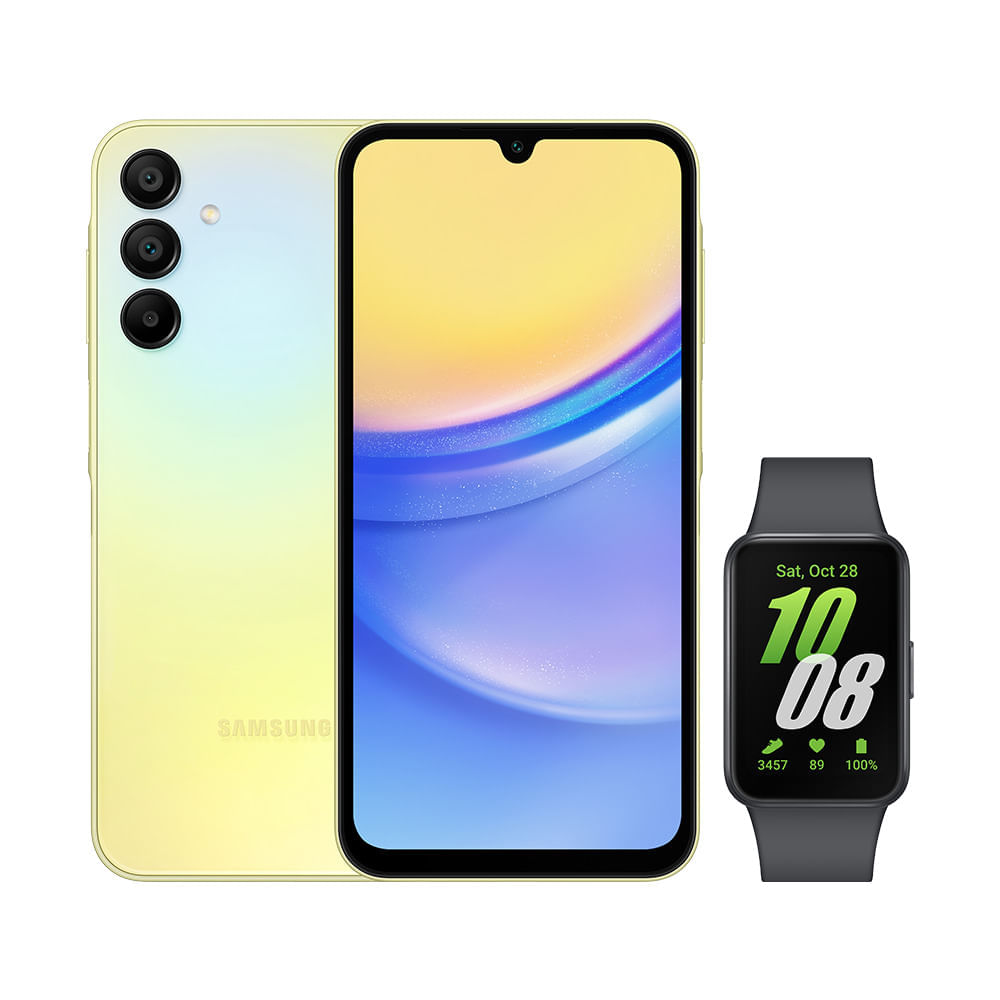 Celular Samsung A15 5G (128GB) - Verde Claro + Galaxy Fit3 - Grafite