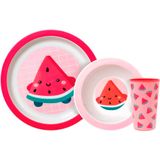 Kit Refeição Infantil Buba Frutti - 3 Em 1 - Melancia Buba Rosa