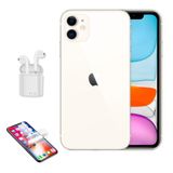 Iphone 11 Branco 128gb Apple Ios (Vitrine) Com Fone Tws E Pelicula Hydrogel