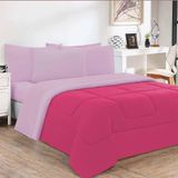 Edredom Malha 100% Algodão Gran Moratta 1 Peça Casal - Pink -rosa Bebê
