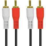 Cabo De Audio 2rca X 2rca 1.5 Metros Com Conectores Dourado - 2rca-15g