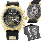 Relogio Grande Aço Inox Original Masculino Dourado + Caixa Social Casual Pulseira Ajustavel Presente