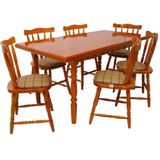 Conjunto Mesa De Jantar 160cm Com 6 Cadeiras Estofadas Multimóveis Cr50086 Mel Mel