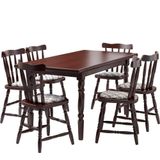 Conjunto Mesa De Jantar 160cm Com 6 Cadeiras Estofadas Multimóveis Cr50086 Castanho Castanho