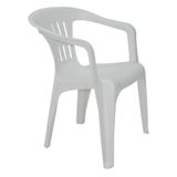 CADEIRA PLASTICA MONOBLOCO COM BRACOS ATALAIA BRANCA