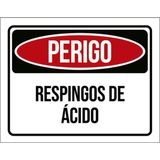 Kit 10 Placas Perigo Respingos De Ácido 36x46
