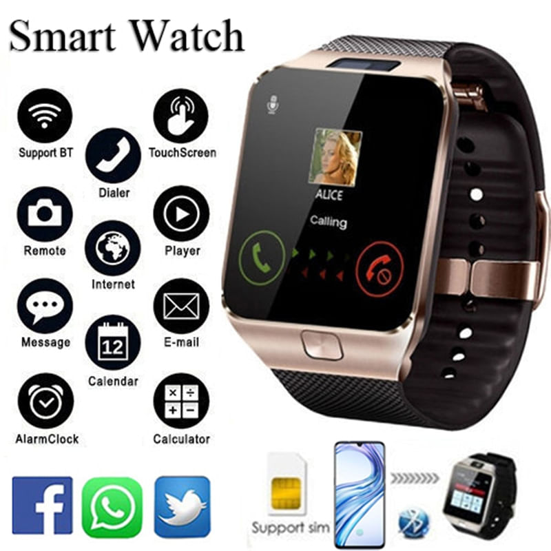 Relógio Inteligente Smartwatch Phone Fitness Tracker Relógios Inteligentes Subwoofer Women Men Smart Watches (preto)