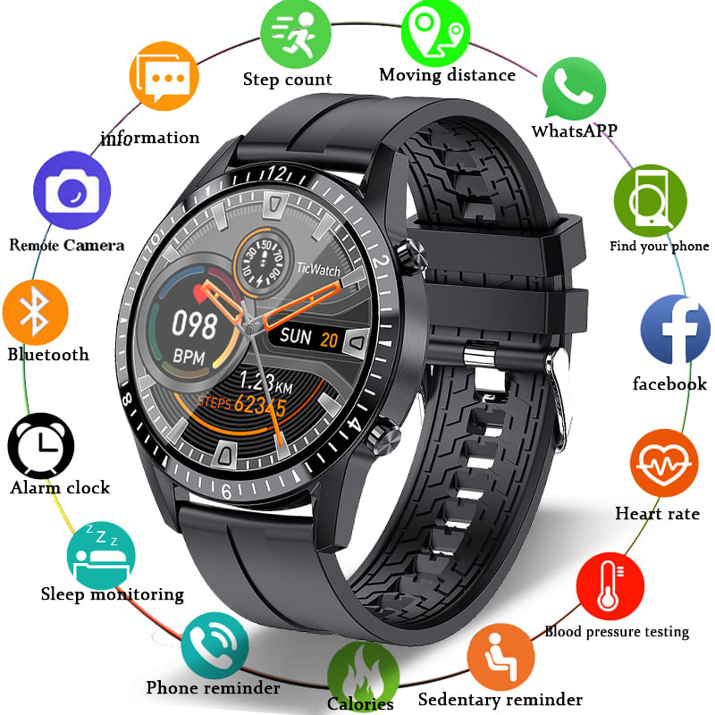 Smart Watch Phone Full Touch Screen Sport Fitness Watchação Bluetooth À Prova De Água Para Android Ios Smartwatch Men| Relógios Inteligente