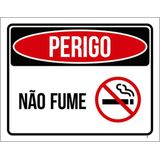 Kit 10 Placas Perigo Não Fume 36x46