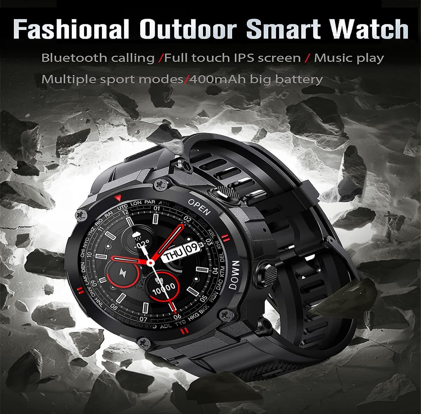 Smartwatch Men, Smartwatch Waterproof Smart Watch Bluetooth Activity Trackers Com Gps Pedometer Heart Rate Monitor Sleep Monitor 400mah (ver