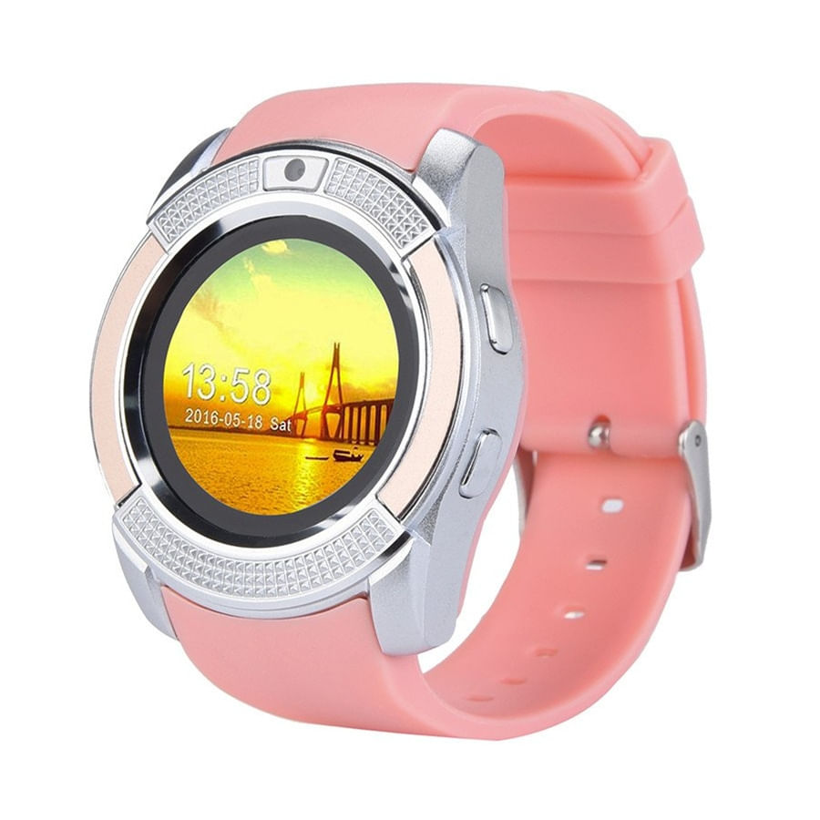 Smart Watch Telefone Smartwatch V8-rosa