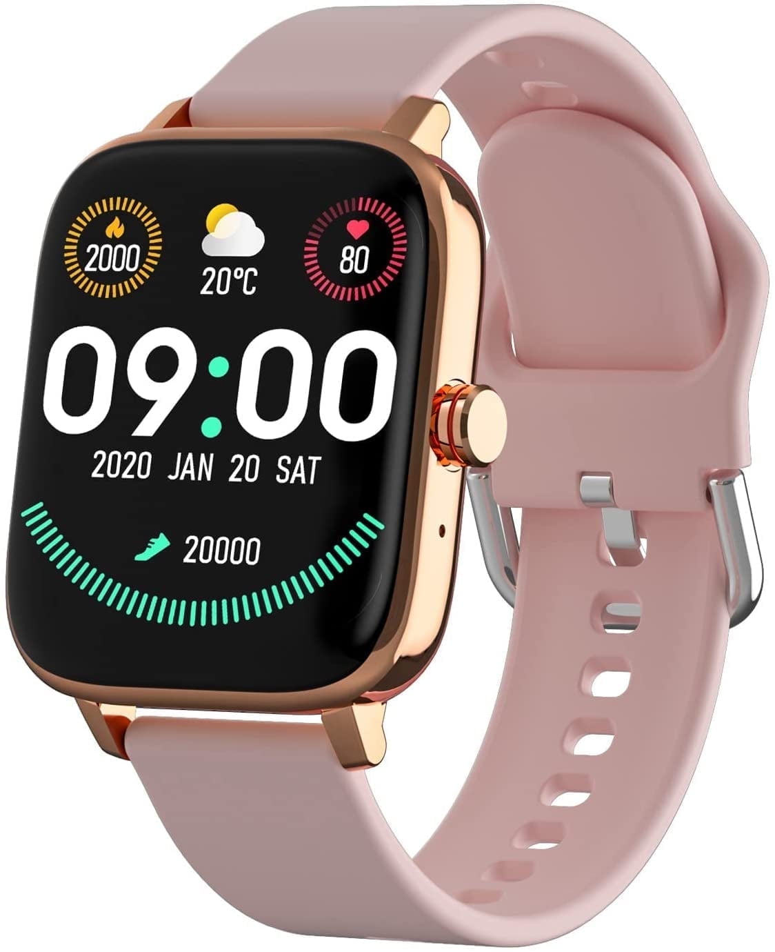 Smartwatch Viplive, Tela Sensível Ao Toque De 1,7&quot;, Chamada/sms, Rosa