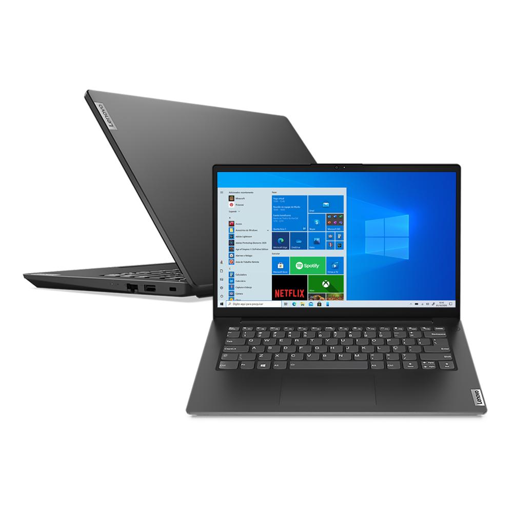 Notebook Lenovo V14 I5-1235u 8gb 256gb Ssd W11 Home 14&quot; Fhd 82ul0014br Preto