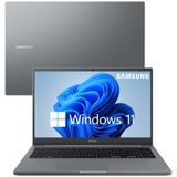 Notebook Samsung Book Intel Core I3 1115g4 11 Geração 4.10ghz, 4gb Ddr4, 256gb Ssd Nvme, Tela Full Hd 15.6&quot;, Windows 11, Cinza - Np550xda-kv3br