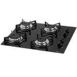 FOGAO COOKTOP FISCHER 4Q GAS MESA VIDRO - PRETO