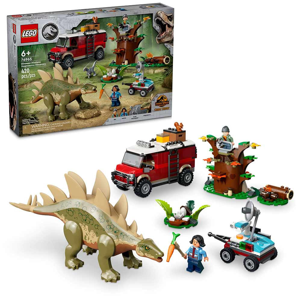 Bloco De Montar Jurassic World Missoes De Dinossauros Descoberta Do Estegossauro 420 Pecas Lego