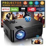 Mini Projetor 1080p 4k 9000 Lumns Com Wi Fi 5g Compativel Com Celulares, Tv, Ps4, Projeta Ate 300 Polegadas, Roconia, Preto