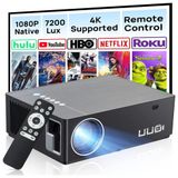 Mini Projetor 4k 1080p Ideal Para Filmes, Projeta Ate 300 Polegadas, 110v, Uuo P6, Preto