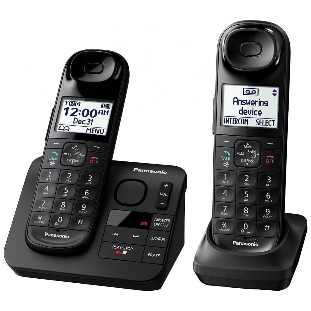 Telefone Fixo Panasonic Kxtgl432b Dect6.0 Com 2 Aparelhos, Preto