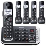 Sistema De Telefone Sem Fio Link2cell Bluetooth Dect 6.0 Com Secretaria Eletronica, 5 Aparelhos, Panasonic