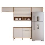 Cozinha Modulada Esplêndida 4 Peças Armário Aéreo 120cm Com Nichos Freijó/off White - Mgm