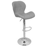 Banqueta Slim Estofada Giratória C/ Regulagem - Cinza