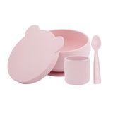 Kit De Alimentação Silicone Blw Set1 Pinky Pink - Minikoioi