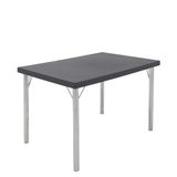Mesa Tramontina 119 X 79 Cm Beta Em Polipropileno Grafite Com Base Em Alumínio Polido Tramontina
