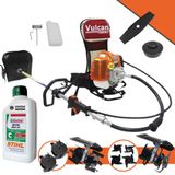 Máquina De Cortar Grama Á Gasolina Costal Vulcan Vrc430 43cc Roçadeira Multifuncional 4 Em 1 + Óleo Stihl 2t De 500ml