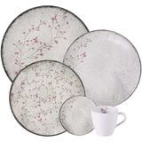 Aparelho De Jantar Tramontina Floralis Em Porcelana Decorada 20 Peças - 96589042