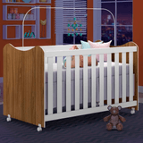 Berço Americano Mini Cama Cristal Cor Nature Com Branco - Peternella Móveis
