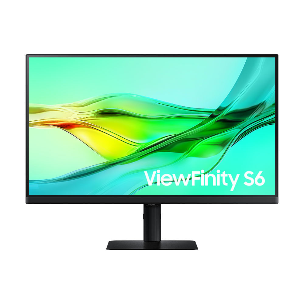 Monitor Samsung Viewfinity S6 27&quot; 2024 Qhd, Tela Plana, Painel Ips, 100hz, 5ms, Hdr10, Has, Hdmi, Dp, Usb-c, Lan, Eye Saver Mode Black