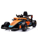 Carro Eletrico Infantil Com Controle Remoto 12v Formula 1 Mclaren Laranja Sons De Corrida E Carregador Bivolt Zippy Toys