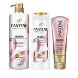 Kit Shampoo Pantene Colágeno 300ml + Shampoo Pantene Colágeno 510ml + Booster Proteção Pantene Colágeno 90ml