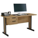 Mesa Com Gaveteiro Escritório Home Office 1,5m 2 Gavetas