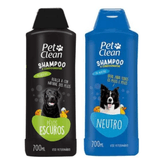 Kit Shampoo Pelos Escuros + Shampoo Neutro Pet Clean