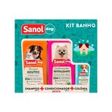 Kit Shampoo Colônia Condicionador Cães Gatos Sanol Dog