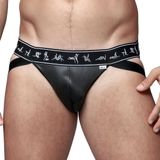 Cueca Sensual Jockstrap Cirrê Kama Sut Faixa Dupla Bumbum A Mostra