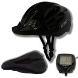 Kit Capacete Adulto Capa De Gel Para Banco  Velocimetro Atrio Ciclista Bike Bicicleta Esporte Treino Passeio Corrida