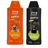 Kit Shampoo Natural + Shampoo Pelos Escuros Pet Clean Cães